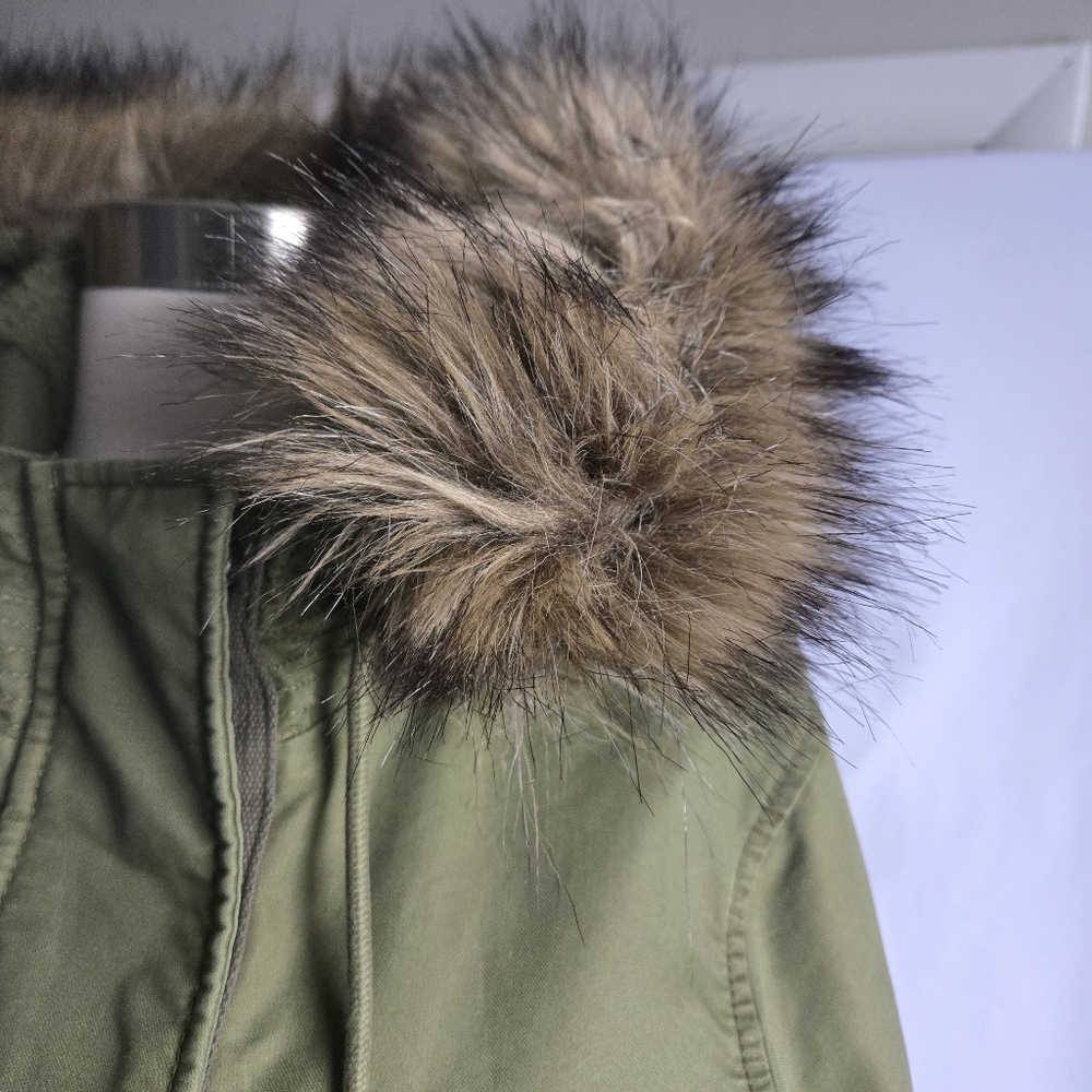 Superdry Women's Coat Size Military Fishtail Parka Coat In Army Green Size - Picture 8 of 15